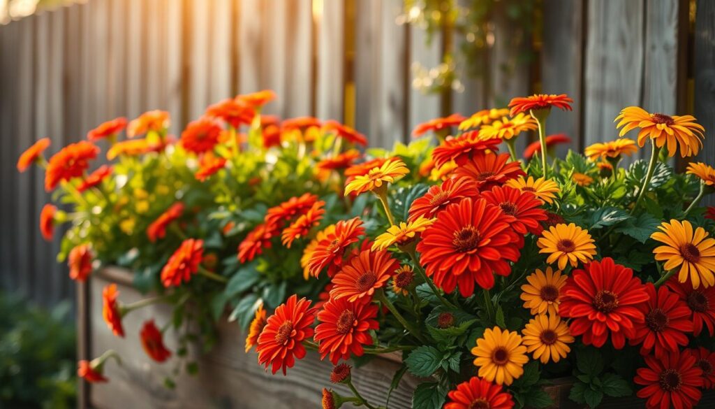 zinnia container gardening display