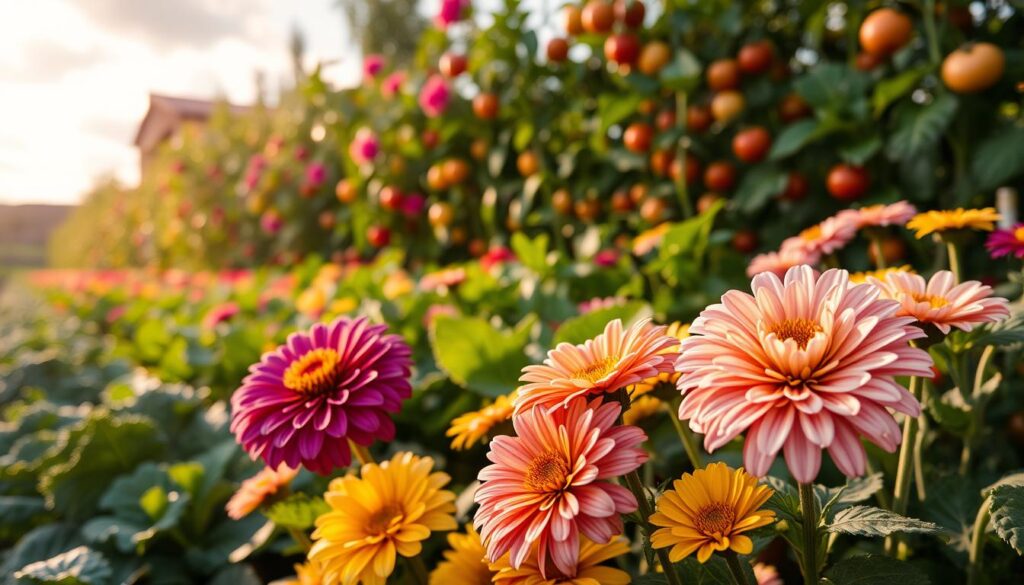 zinnia flower bed companions