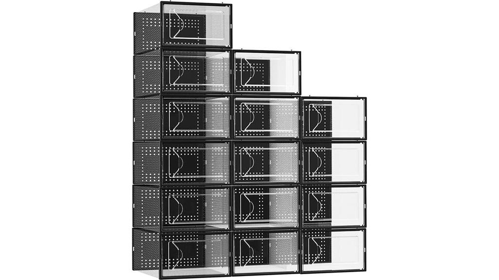 15 pack clear shoe organizers
