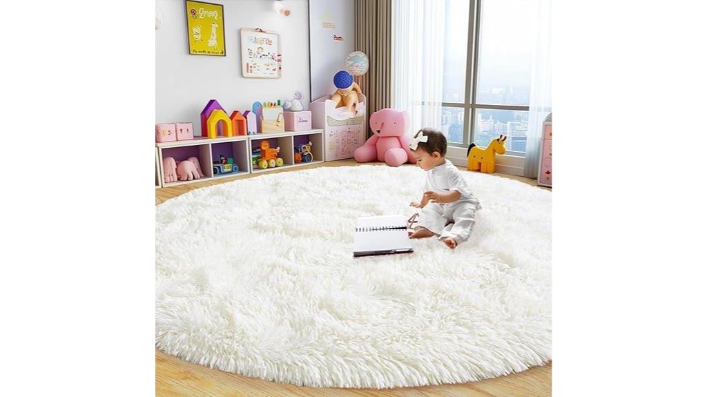 8ft round fluffy rug