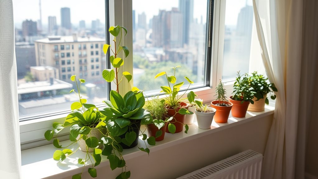 apartment window sill garden