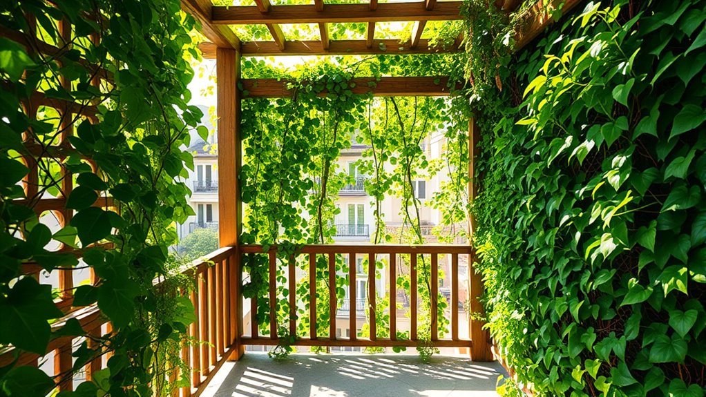 balcony privacy with decorative barriers