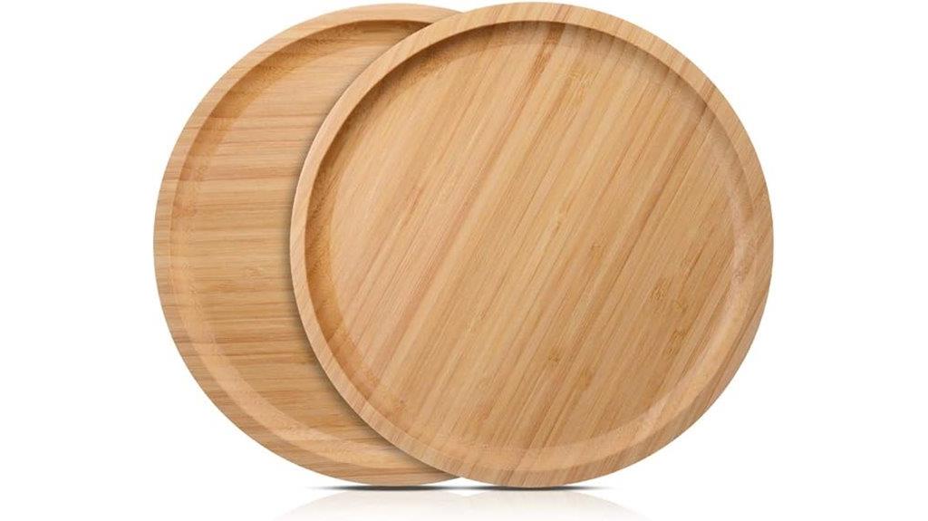 bamboo plant saucer set