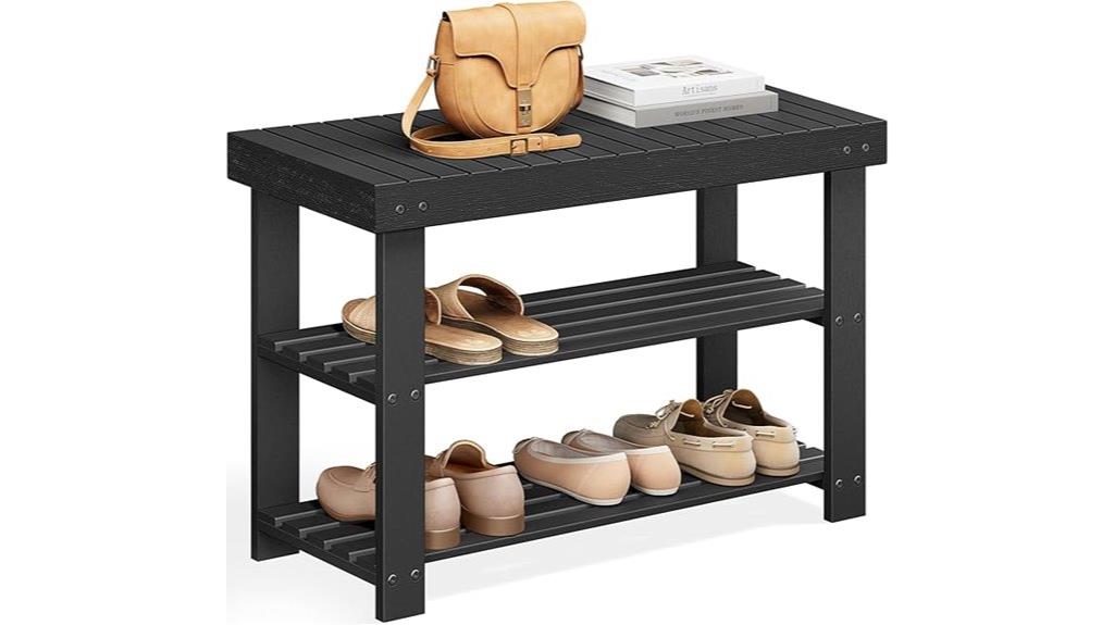 bamboo shoe storage bench