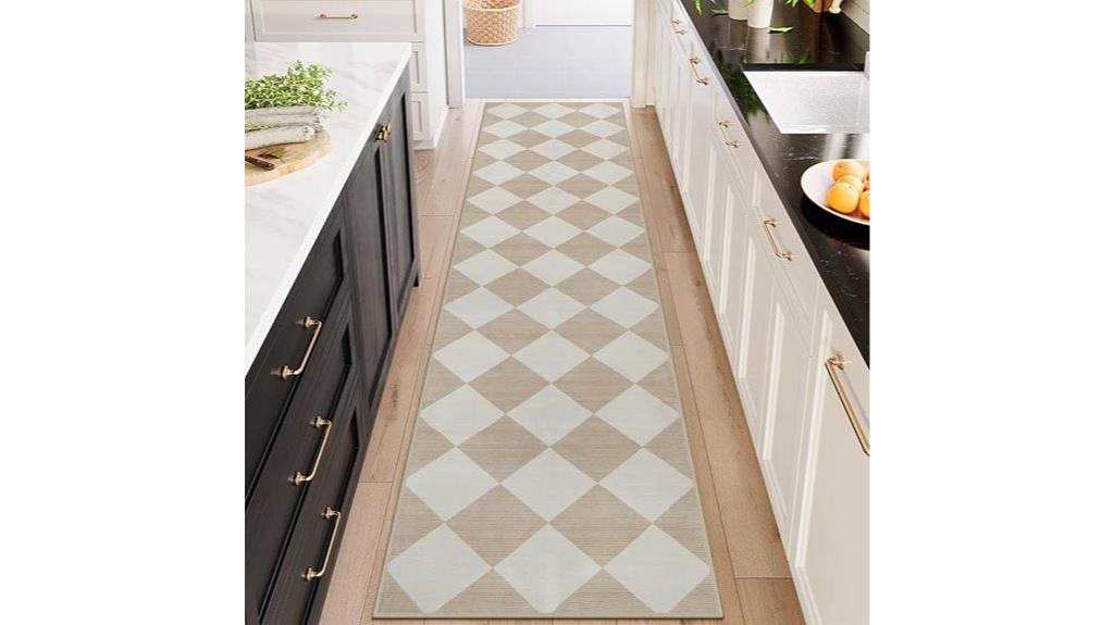 beeiva checkered hallway rug