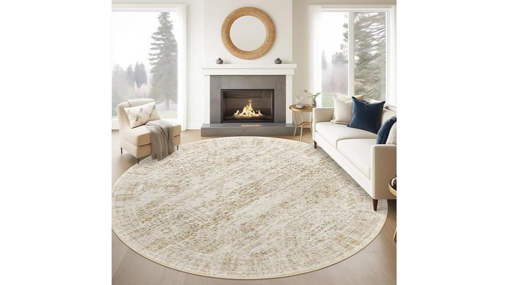 beige 8ft round rug