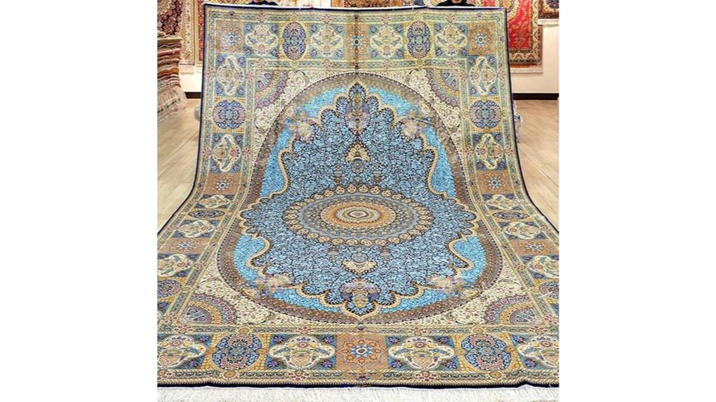 beige handmade vintage rug