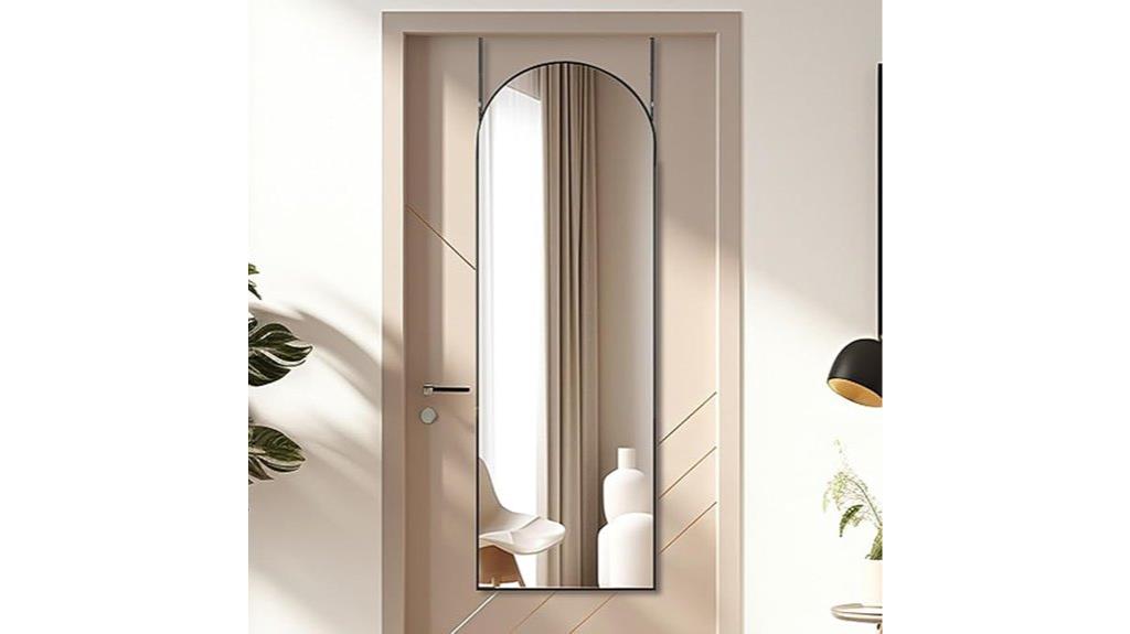 black arched full length mirror