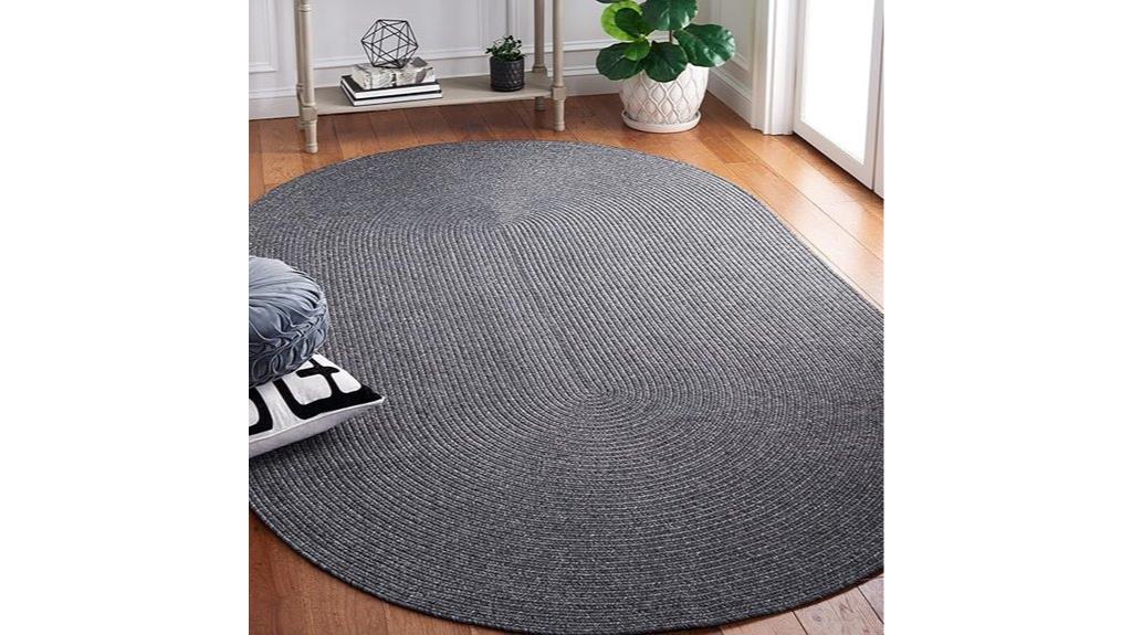 black braided oval rug