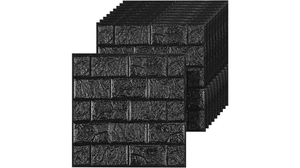 black brick wall panels