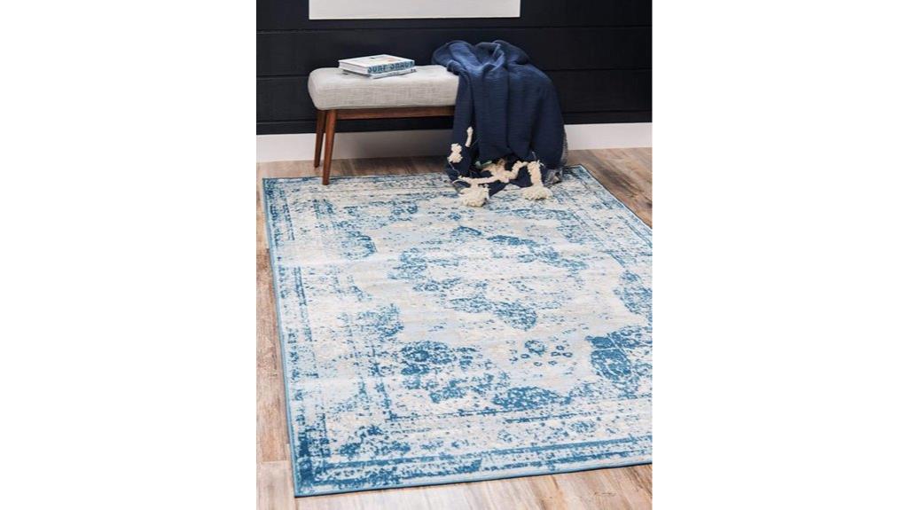 blue ivory area rug