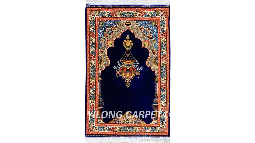 blue silk prayer rug