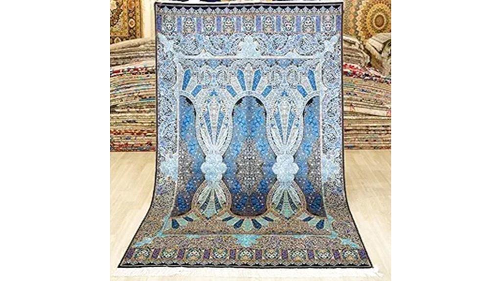 blue vintage silk rug