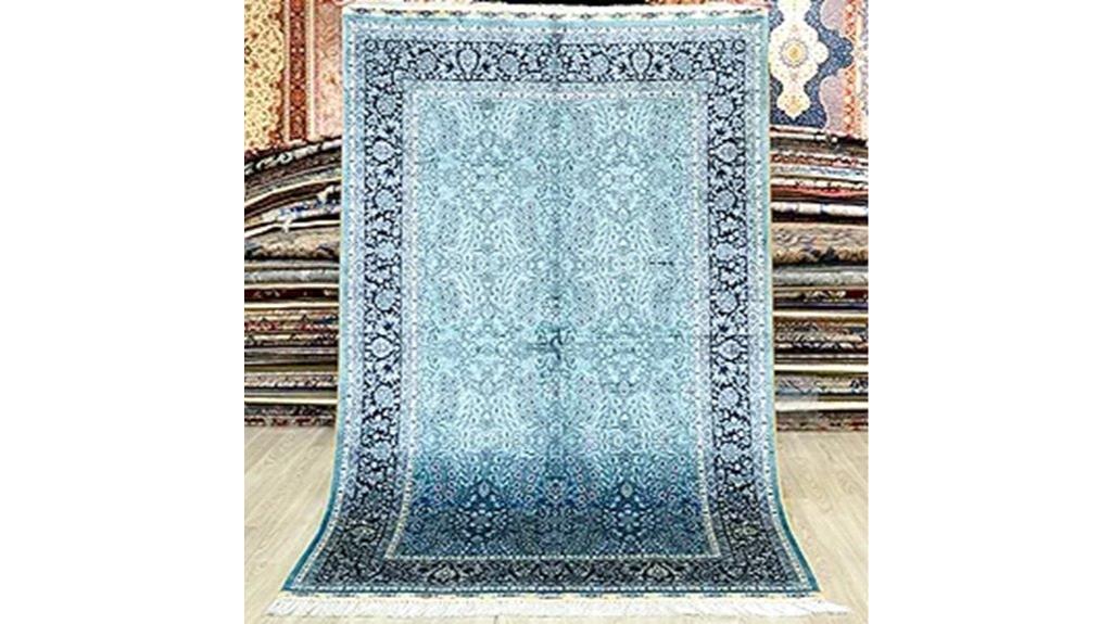 blue yuchen handwoven rug