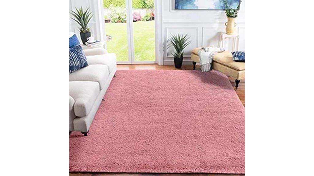 blush pink plush rug