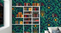 bookshelf wallpaper decor options
