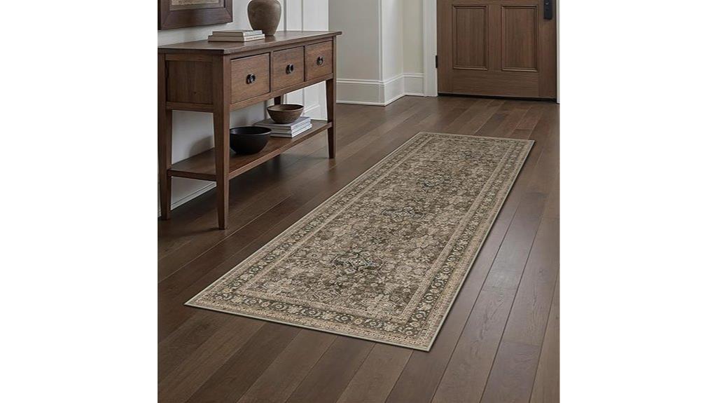 brown vintage washable runner