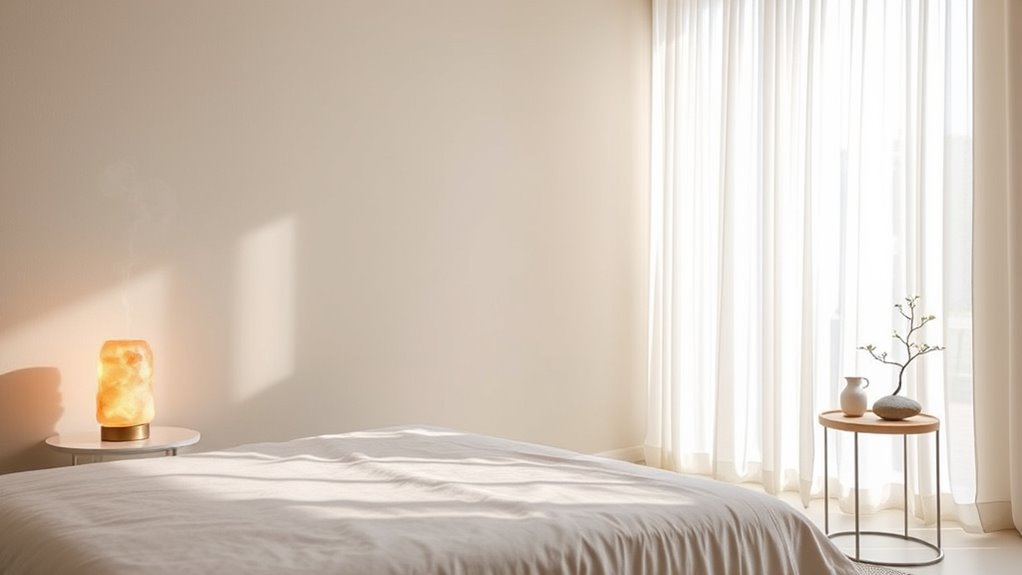 calming bedroom tech setup