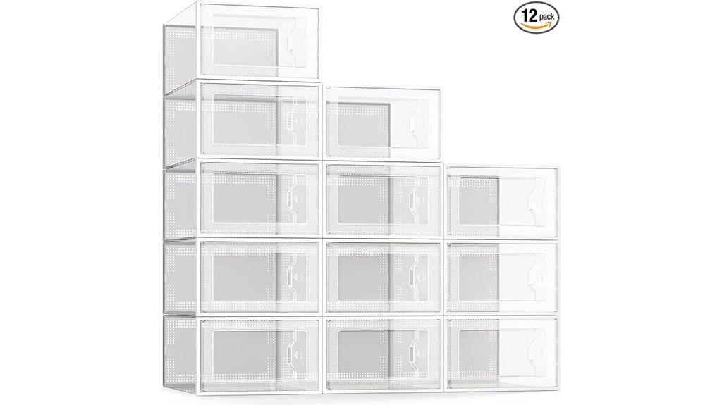 clear stackable shoe organizer
