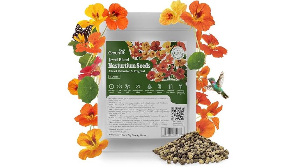colorful nasturtium flower seeds