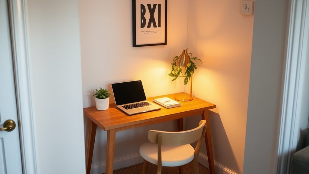 compact organized well lit workspace