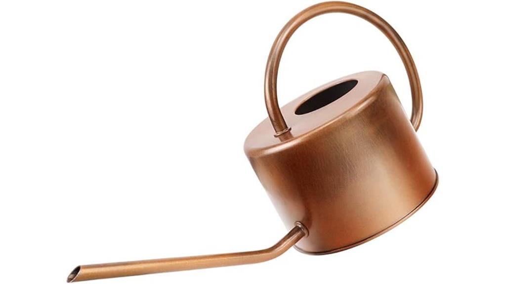 copper colored steel watering can