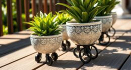 decorative wheel plant saucers