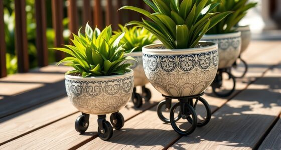 decorative wheel plant saucers