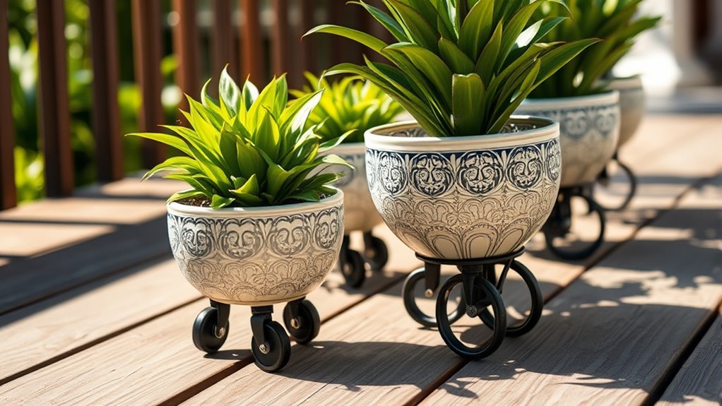 decorative wheel plant saucers