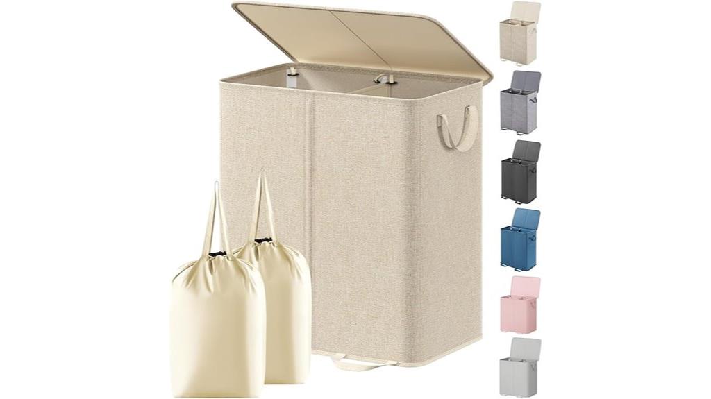 double hamper with lid