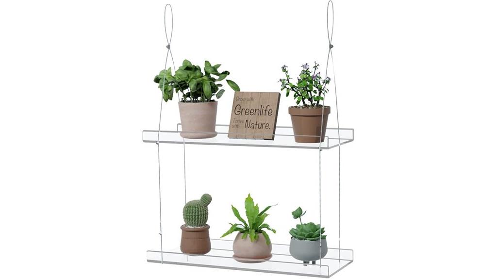 dual layer acrylic plant stand