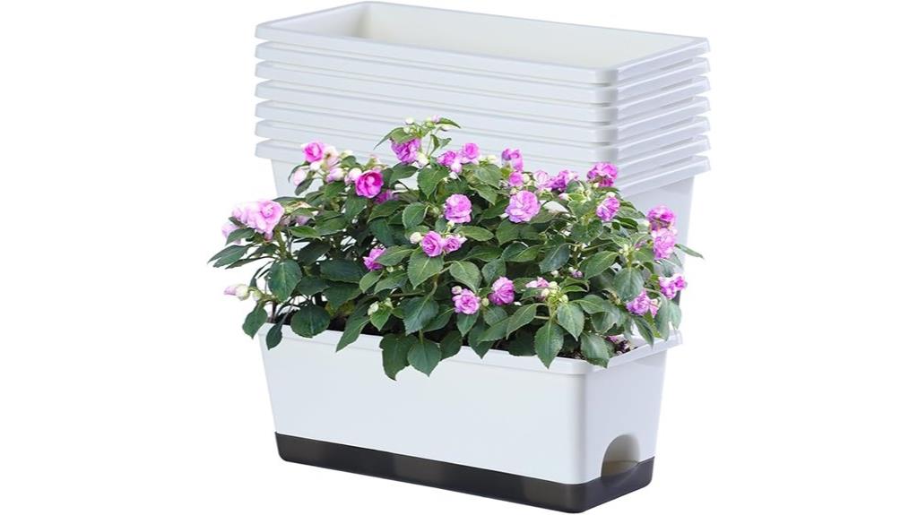 eight piece rectangular planters