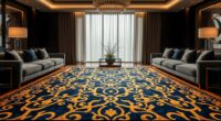 elegant geometric silk rugs