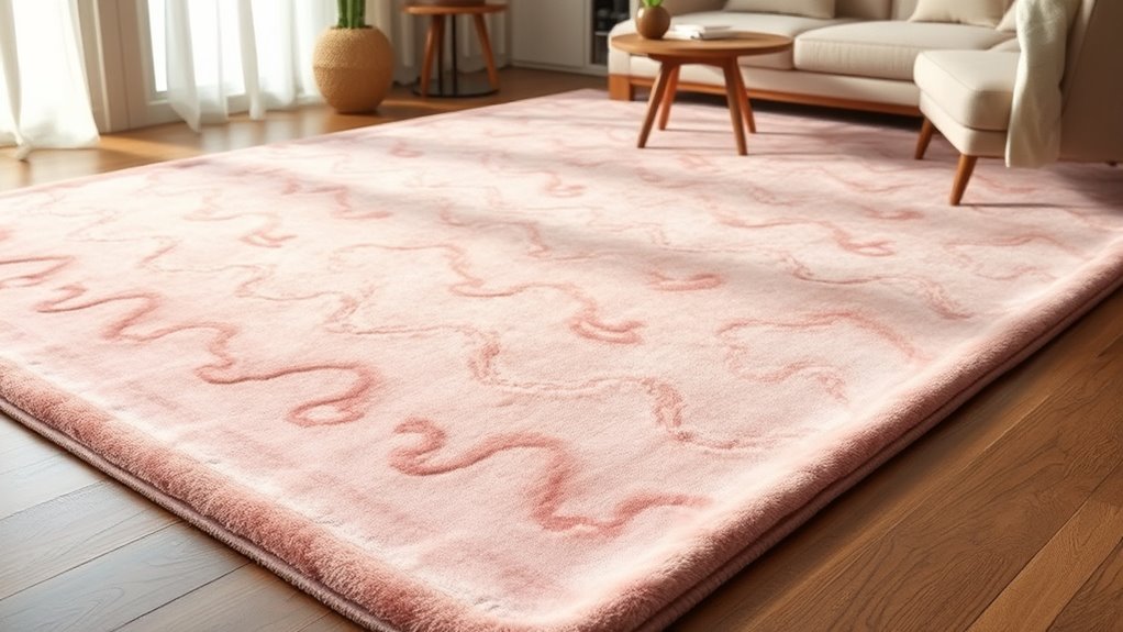 elegant pink silk rugs