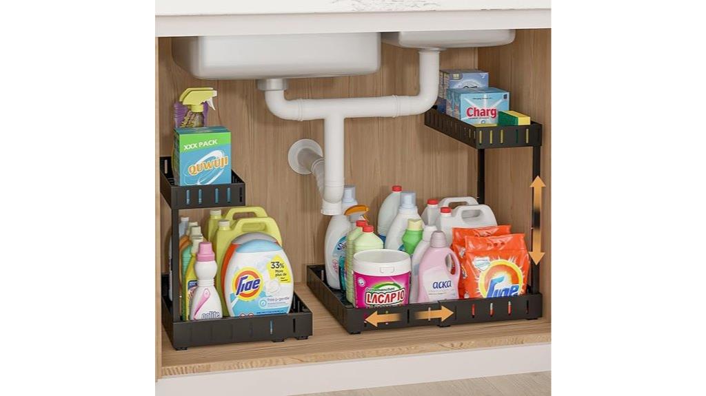 expandable under sink organizer