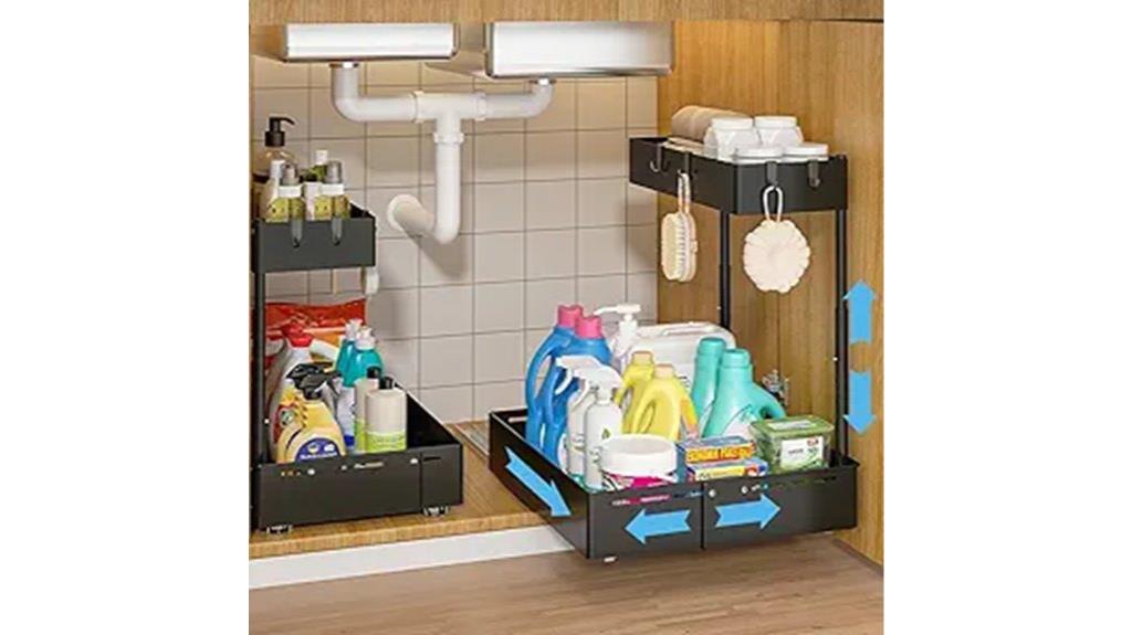 expandable under sink organizer