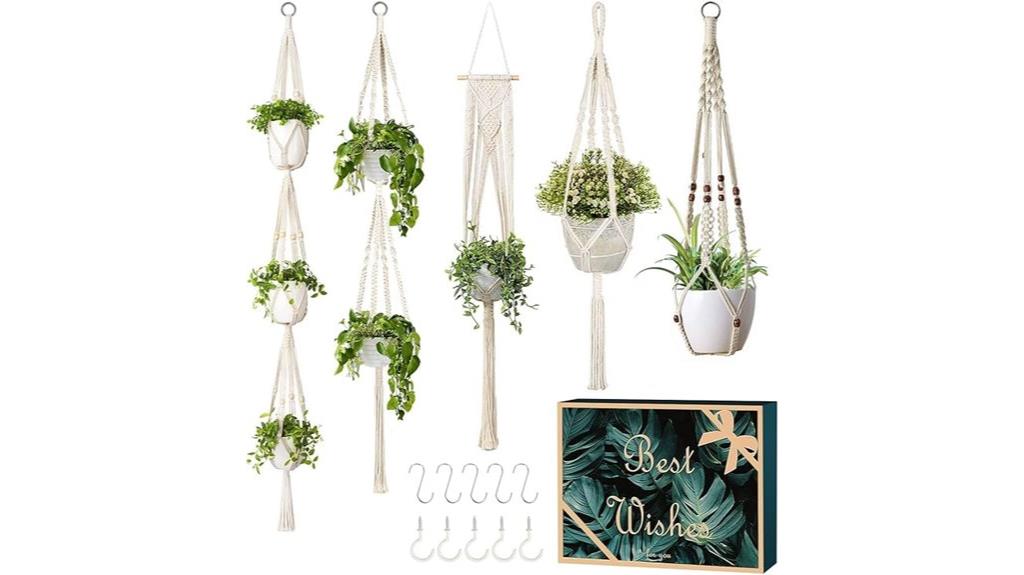 five pack macrame hangers