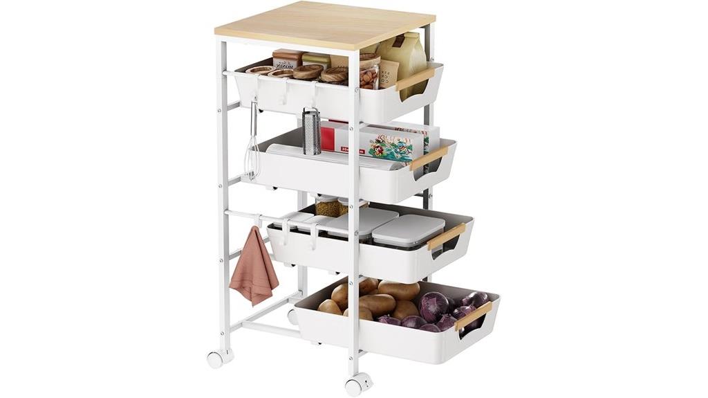 five tier mobile kitchen cart