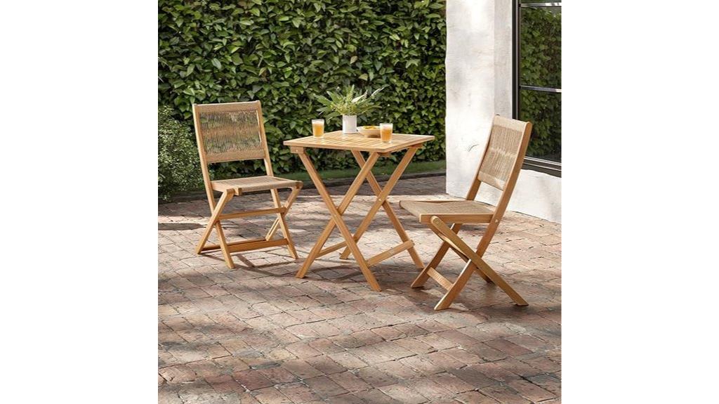 foldable acacia rope bistro