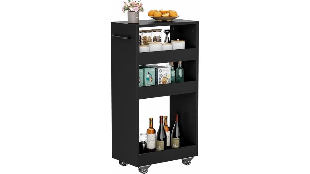 four tier slim storage cart
