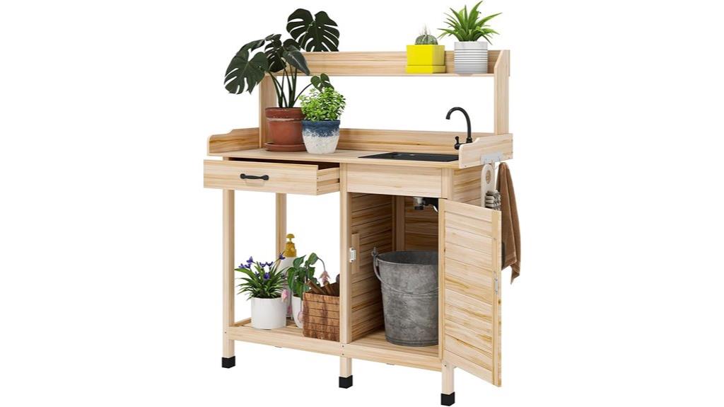 garden work station with sink