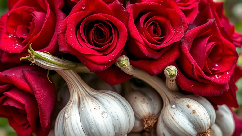 garlic protects roses naturally