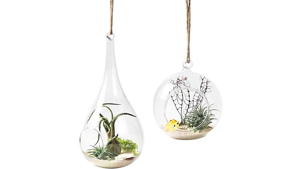 glass hanging plant set