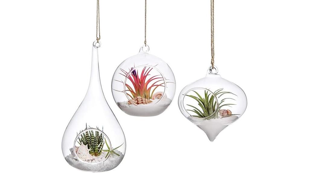 glass hanging planter set