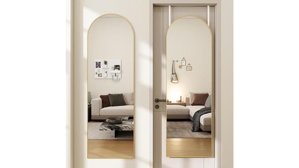 gold arched full length mirror