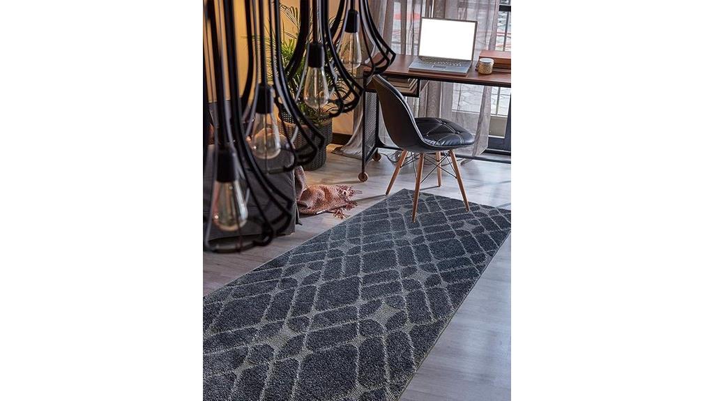 grey trellis hallway runner