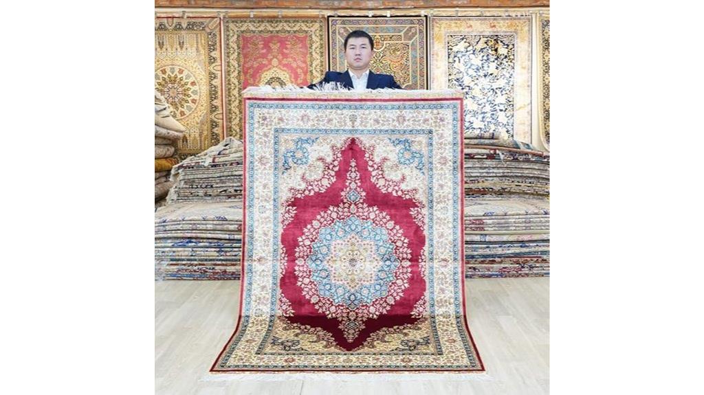 hand knotted silk rug