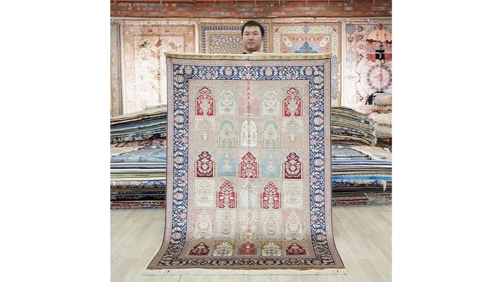 handmade silk medallion rug