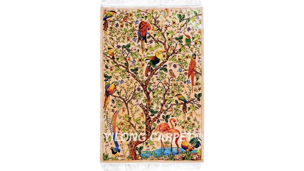 handmade silk rug 3 3x5ft