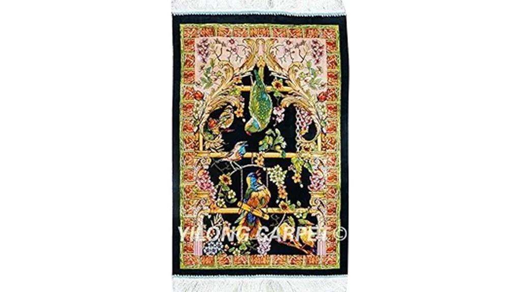 handmade silk small rug